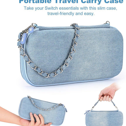 Younik Nintendo Switch Case 13 in 1 Denim with 9 Card Slots & Screen Protectors