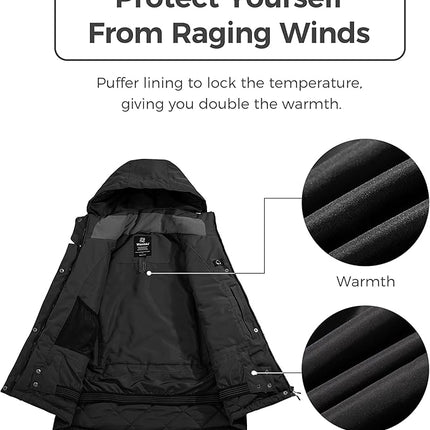 Wantdo Women's Waterproof Ski Jacket, Windproof Snowboarding, Size XL