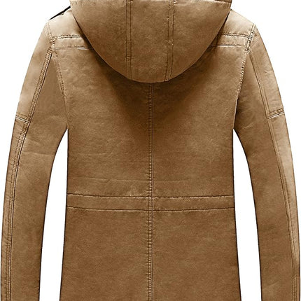 Mens Winter Parka Jacket Thick Fleece Lining Hooded Coat WenVen, Size XL