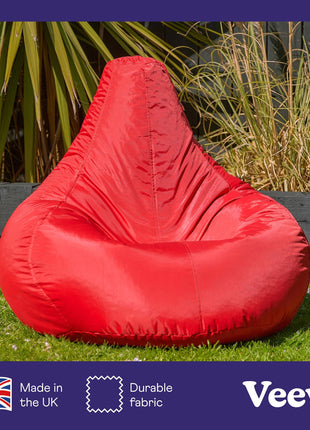 Bean Bag Bazaar Recliner Gaming Bean Bag Chair, Red, Indoor Outdoor Water Resistant Fabric, Large Beanbag with Filling Included, Gaming Chair, Outdoor