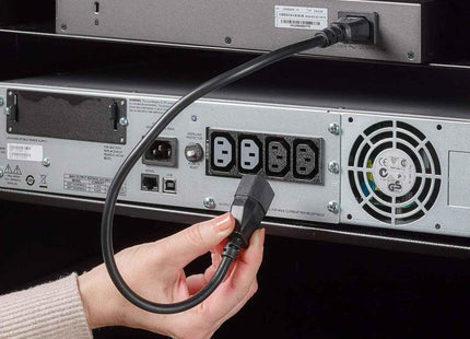 Kettle Lead Extension 1m Cable IEC Male to Female UPS Lead C13 - C14 Mains 240V