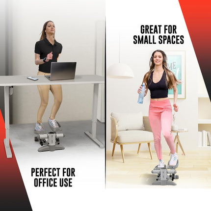 Nordic Lifting Step Machine w/ Resistance Bands & LCD Monitor, Full Body Workout