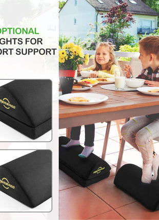 AMERIERGO Foot Rest for Under Desk at Work, Under Desk Footrest with Memory Foam, 2 Adjustable Heights Ergonomic Footrest for Office Chair & Gaming