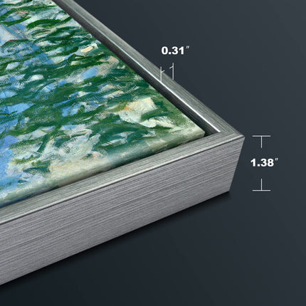 Wieco Art Framed Wall Art Water Lilies by Claude Monet Canvas Print Paintings Reproduction Modern Canvas Wall Art for Home and Office Decoration