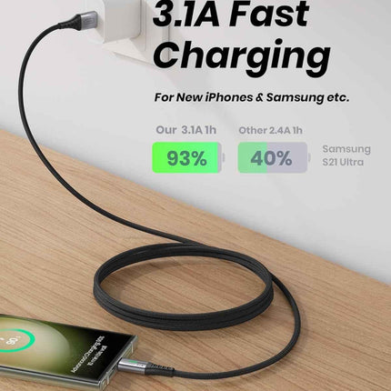 INIU 5 Pack USB C Cables 3.1A Type C 2m+2m+1m+1m+0.5 For Samsung iPhone 15/16/17
