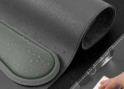 Office Desk Protector 80x40cm Truffle Grey Faux Leather for Keyboard and Mouse