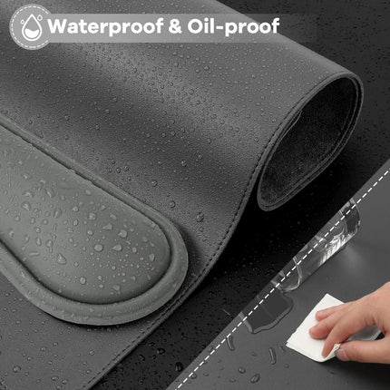 Desk Protector Faux Leather Multifunctional Office 80cm * 40cm - Truffle Grey