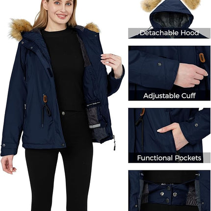 Womens Jacket Waterproof Winter Coat Ski Snowboarding Size S Wantdo