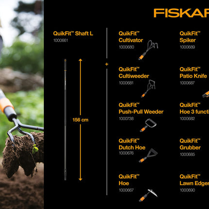 "Fiskars Lawn Spiker, Tool Head Compatible with All QuikFit Handles, Width: 17 cm, steel, Black/Orange, 1000689"