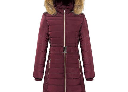 Womens Long Winter Coat Warm Padded Jacket Windproof Faux Fur Hood Size S Wantdo
