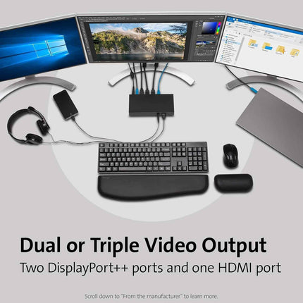 Kensington SD4800P Universal Docking Station Triple Display for Mac and Windows