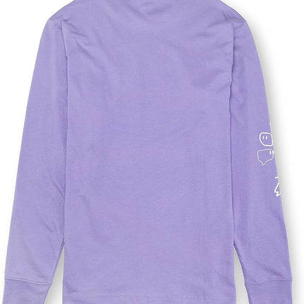 Twitch Long Sleeve Tee, 100% Cotton Top, Dusty Purple,  Size M