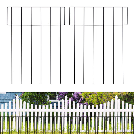10.8 Feet Portabl Pet Dog Fence Outdoor, 10 Panels 17in H x 13in W Adjustable Garden Border Fencing for Dogs, Puppy Proof Barrier with Easy