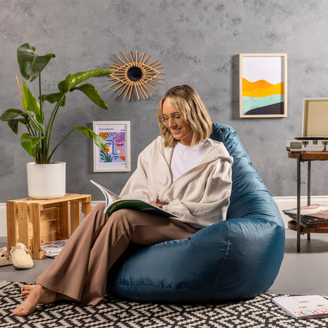 Bean Bag Bazaar Recliner Gaming Bean Bag Chair, Teal Green, Indoor Outdoor Water Resistant Fabric, Large Beanbag with Filling Included, Gaming Chair,