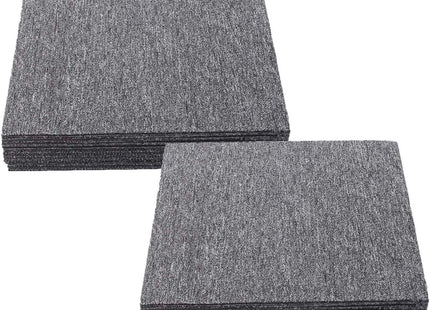 Carpet Tiles 50x50cm 20PCS Heavy Duty Commercial PVC Backing Dark Grey Nisorpa