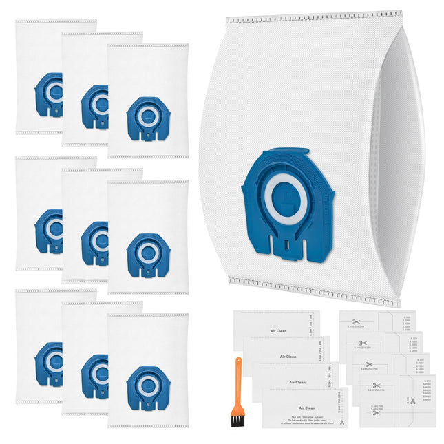 10 Pack 3D Airclean Hoover Bags for Miele Hoover GN Vacuum Cleaner Complete C3/C2,Classic C1,S2 S5 S8 S400,S227 S240,S270,S400,S600 Series Vacuum