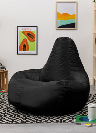 Bean Bag Bazaar Recliner Gaming Bean Bag Chair, Black, Indoor Outdoor Water Resistant Fabric, Large Beanbag with Filling Included, Gaming Chair,