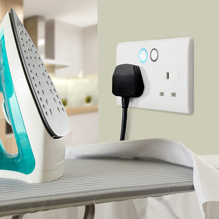 British General Slim Nexus Double Switched 13A Power Socket + Smart Home Control - White