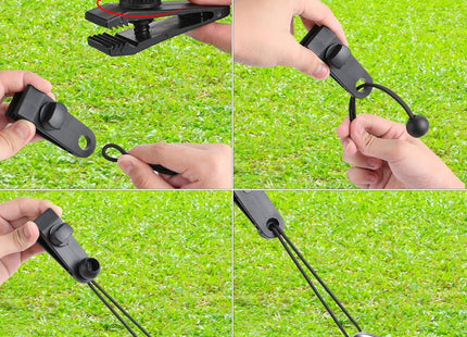 Camping & Cargo Tarpaulin Clips Set – Heavy Duty Tarp Tie Down Clips 10 Pack