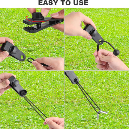 Camping & Cargo Tarpaulin Clips Set – Heavy Duty Tarp Tie Down Clips 10 Pack