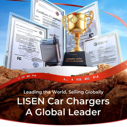 LISEN 84W Retractable USB C Car Charger for iPhone Samsung iPad Fast Charge