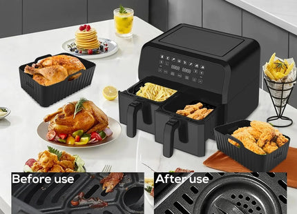 Dual Air Fryer Accessories 6Pcs Set With Racks Compatible Ninja Foodi and Others