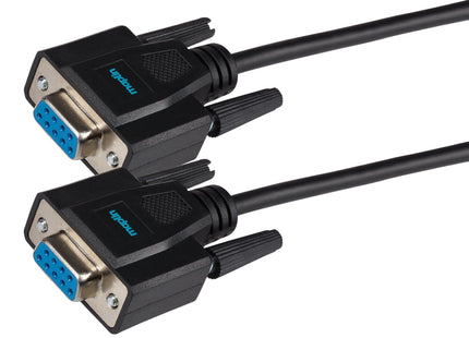 Maplin Premium Serial RS232 Null Modem 9 Pin Female Cable - Black, 3m