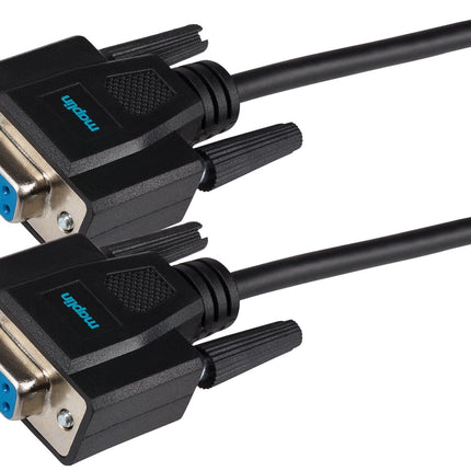 Maplin Premium Serial RS232 Null Modem 9 Pin Female Cable - Black, 3m