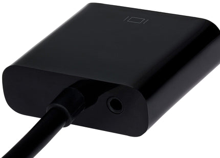 Maplin Mini HDMI Male to VGA Female / 3.5mm Audio Port Adapter - Black, 15cm