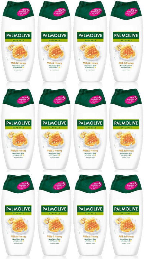 12 x Palmolive Naturals Milk & Honey Shower Gel And Body Wash 250Ml