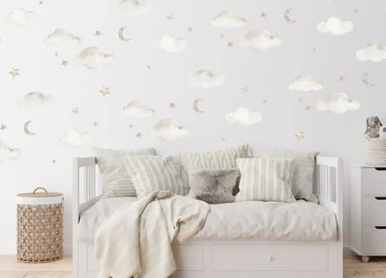 Live Vida Wall Stickers Cloud & Moon & Stars A4
