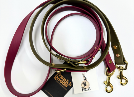Dottie Multiway Dog Lead in Wine & Olive