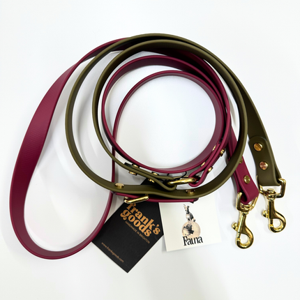 Dottie Multiway Dog Lead in Wine & Olive