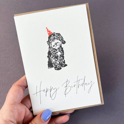Cockapoo Letterpress Birthday Card