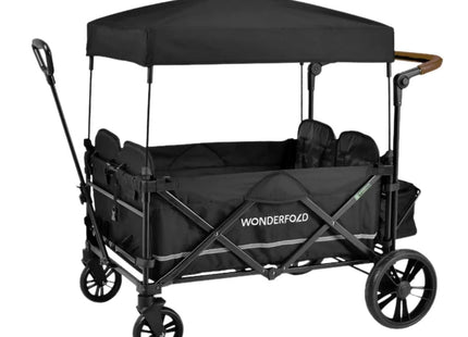 Wonderfold X4R Push and Pull Quad Stroller Wagon - Black