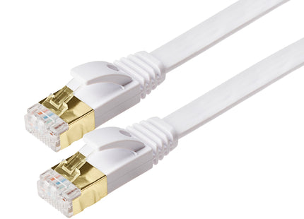 Maplin RJ45 CAT7 Flat Ethernet LAN Cable - White
