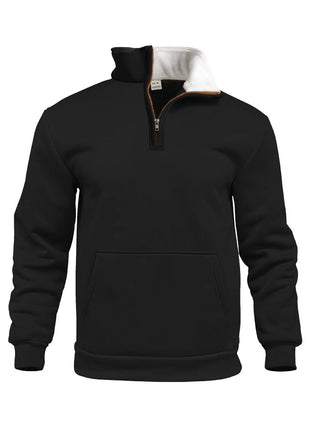 Casual Outdoor High Neck Half-Zip Pocket Long Sleeve Sweatshirt