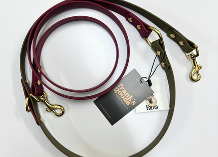 Dottie Multiway Dog Lead in Wine & Olive
