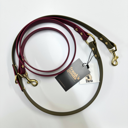 Dottie Multiway Dog Lead in Wine & Olive