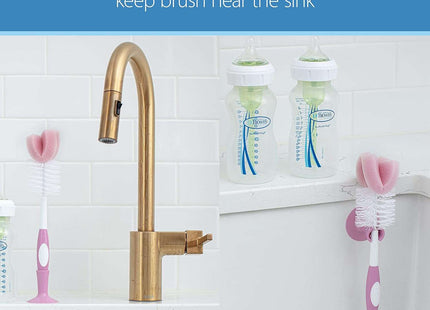 Dr Brown's Baby Bottle Cleaning Brush Pink Bottle Cleaner with Teat Cleaner
