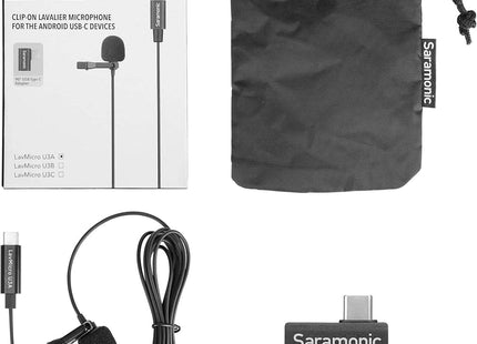 Saramonic Lavalier U3A Microphone USB-C for Mobile Devices and PCs Inc 2m Cable