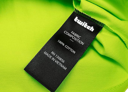 Twitch Long Sleeve Tee Unisex, Regular Fit, Cotton, Neon Yellow Top, Size M