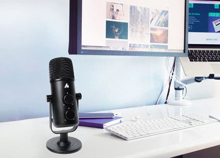 Maono USB-C Desktop Condenser Cardioid Omnidirectional Microphone with Headphone Jack