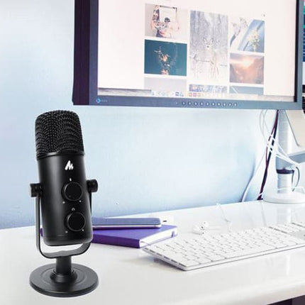 Maono USB-C Desktop Condenser Cardioid Omnidirectional Microphone with Headphone Jack
