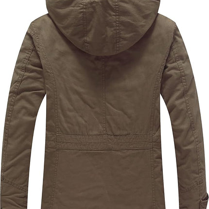 Men's Thickened Fleece Parka Jacket With Removable Hood Size S Insulated