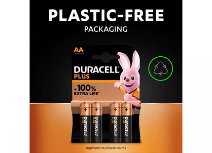 Duracell Plus Alkaline AA Batteries - Pack of 4