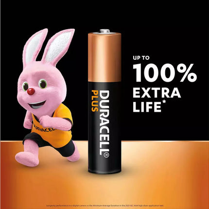 Duracell Plus Alkaline AA Batteries - Pack of 4