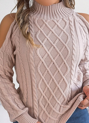 Casual Twist Strapless Half-high Collar Long Sleeves Sweaters Women's Clothing