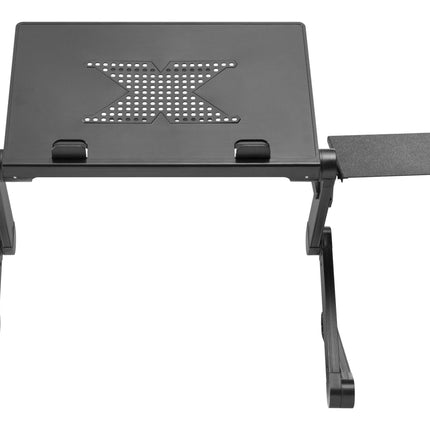 ProperAV Laptop Stand for Bed / Sofa / Desk with Adjustable Legs & Mouse Pad - Black
