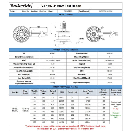 BrotherHobby VY 1507 Motor (3100Kv, 4150Kv) 3-6S